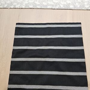 Black and Gray Striped Pillow Cover